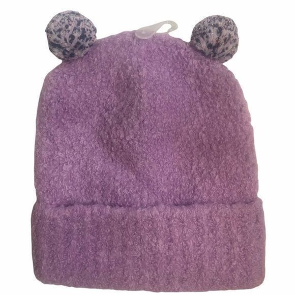 J. Crew Other - J Crew Crewcuts Girls Wool Blend Purple Pompom Beanie Hat L/XL NWT